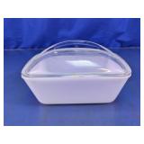 Vintage Milk Glass Loaf Dish w/ Lid