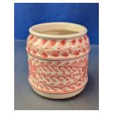 Hand-Painted Red Leaf Ceramic Planter