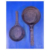 Vintage Wrought Iron Skillet Duo