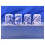 Blue & White Winter Scene Thimbles