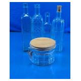 Clear Glass Decorative Bottle and Jar Set