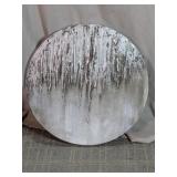 Round Abstract Textured Canvas Wall Art