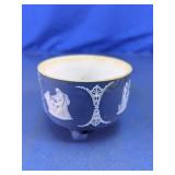 Vintage Blue Ceramic Footed Cup