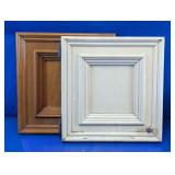 Wood Framed Cabinet Door Panels Pair