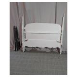 Vtg White Four Poster Full Bed Frame & Rails