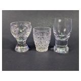 Vintage Cut Crystal & Glass Shot Glasses Trio