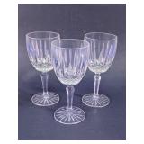 Cut Glass Wine Stemware Goblets Trio
