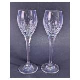 Cut Crystal Stemmed Cordial Wine Glasses Duo