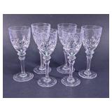 Vintage Etched Crystal Cordial Glass Set