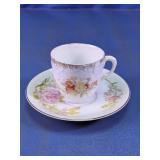 Floral Embossed Teacup & Saucer