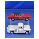 Vtg Diecast Vehicles Mustang & Pickup Truck Duo