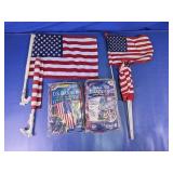 Assorted US Flag, Banner & Pleated Fan Lot