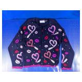 Jane's Closet Lipstick & Heart Cardigan