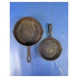Vintage Cast Iron Skillets (6' & 8') Duo