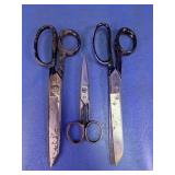 Vintage Heavy Duty Sewing Shears & Scissors Trio