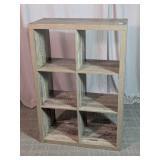 6-Cube Rustic Oak Organizer Shelf Unit
