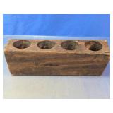 Rustic Wooden Four-Hole Sugar Mold