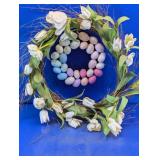 Decorative Artificial Tulip & Easter Egg Wreath