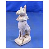 Hand-Carved Stone Egyptian Bastet Cat Figurine