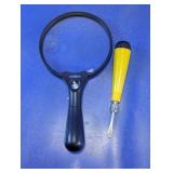 Unimi Illuminated Magnifying Glass & Screwdriver