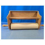 Wooden Paper Towel Rack with Shelf