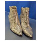 Western Style Metallic Ankle Boots