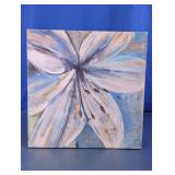 Blue Floral Lily Canvas Wall Art Print