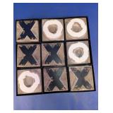 Vintage Rustic Wooden Tic-Tac-Toe Game Set