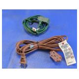 Electrical Extension Cords Green & Brown