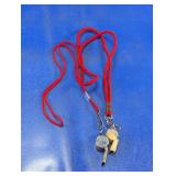 Assorted Whistles with Red Lanyards