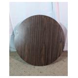 Round Dark Woodgrain Swivel Table Top