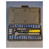 Socket & Ratchet Set in Plastic Case