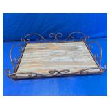 Decorative Scrollwork Wood Serving Tray