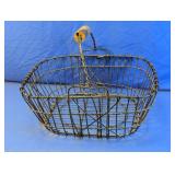 Wire Basket With Wood Handle