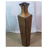 Embossed Square Tall Decorative Floor Vase