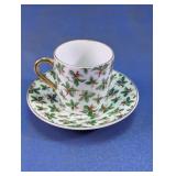 Miniature Porcelain Christmas Holly Demitasse Set