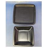 IKEA Black Ceramic Square Dish Set