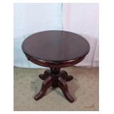 Round Wooden Pedestal Accent Table
