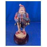 Vintage Musical Nordic Skiing Santa Figurine