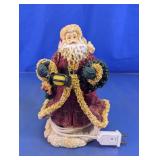 Vintage Musical Nordic Skiing Santa Figurine