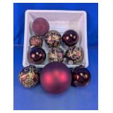 Purple & Gold Christmas Ornament Lot