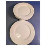 White Elements Ceramic Hobnail Dinner Plates
