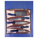 5-Piece Damascus-Pattern Kitchen Knife Set