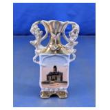 Vtg Souvenir Porcelain Vase Rensselaer IN