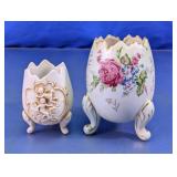 Vtg Porcelain Footed Egg Vases Napcoware