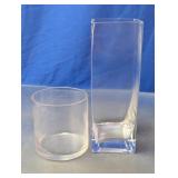 Clear Cylinder and Square Vase Set