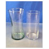 Clear Cylinder & Hourglass Vase Set