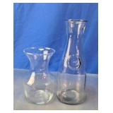 Clear Glass Vase and Carafe Set
