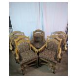 Ashley Furniture Caster Ornate Dining Arm Chairs