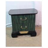 Green & Black 2-Drawer Nightstand